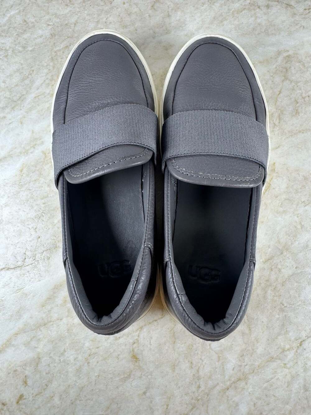 UGG Chayze Gray Leather Slip On Sneakers Women’s Size 5 Platform Casual Shoes - Picture 5 of 12